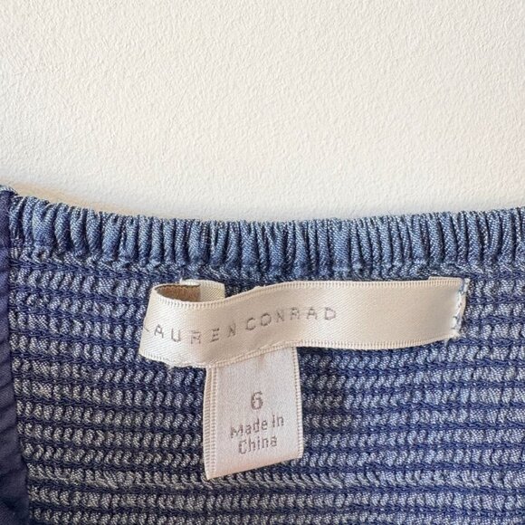 Lauren Conrad Chambray Skater Bustier Sweetheart Dress Blue Size 6 - Picture 6 of 7